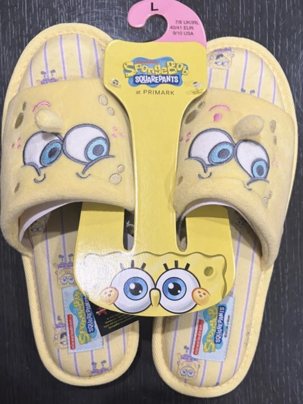 SpongeBob SquarePants Yellow Slippers Collectible Animation Cartoon Size L 9/10